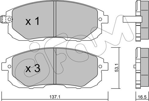 Cifam 822-876-0 - Kit pastiglie freno, Freno a disco autozon.pro