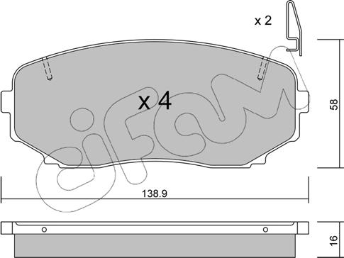 Cifam 822-872-1 - Kit pastiglie freno, Freno a disco autozon.pro