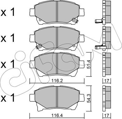 Cifam 822-877-0 - Kit pastiglie freno, Freno a disco autozon.pro