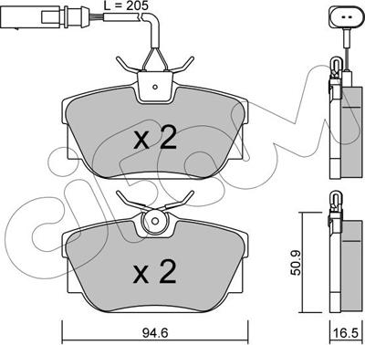 Cifam 822-346-2 - Kit pastiglie freno, Freno a disco autozon.pro