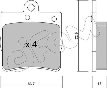 Cifam 822-343-0 - Kit pastiglie freno, Freno a disco autozon.pro