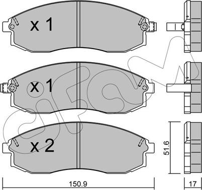 Cifam 822-306-0 - Kit pastiglie freno, Freno a disco autozon.pro