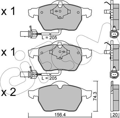 Cifam 822-314-0 - Kit pastiglie freno, Freno a disco autozon.pro