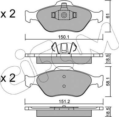 Cifam 822-316-0 - Kit pastiglie freno, Freno a disco autozon.pro