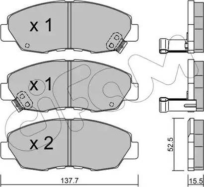 Cifam 822-384-1 - Kit pastiglie freno, Freno a disco autozon.pro