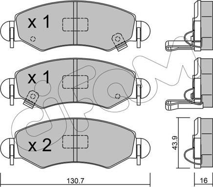 Cifam 822-339-1 - Kit pastiglie freno, Freno a disco autozon.pro