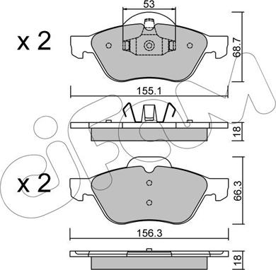 Cifam 822-335-0 - Kit pastiglie freno, Freno a disco autozon.pro