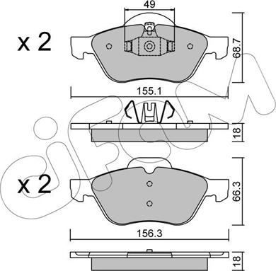 Cifam 822-335-1 - Kit pastiglie freno, Freno a disco autozon.pro