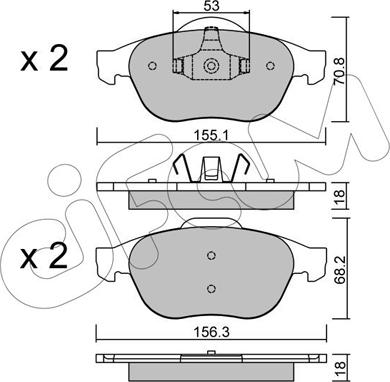 Cifam 822-336-0 - Kit pastiglie freno, Freno a disco autozon.pro