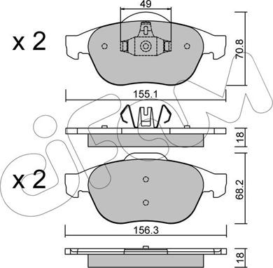 Cifam 822-336-2 - Kit pastiglie freno, Freno a disco autozon.pro