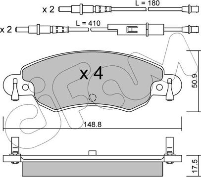 Cifam 822-330-0 - Kit pastiglie freno, Freno a disco autozon.pro