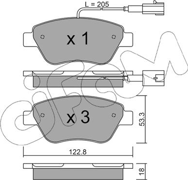 Cifam 822-321-0 - Kit pastiglie freno, Freno a disco autozon.pro