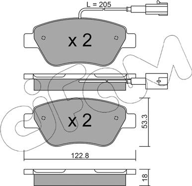 Cifam 822-321-3 - Kit pastiglie freno, Freno a disco autozon.pro