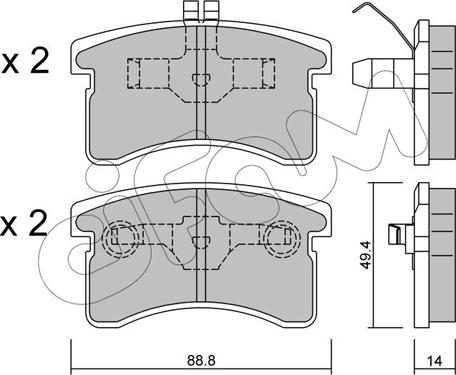 Cifam 822-378-0 - Kit pastiglie freno, Freno a disco autozon.pro