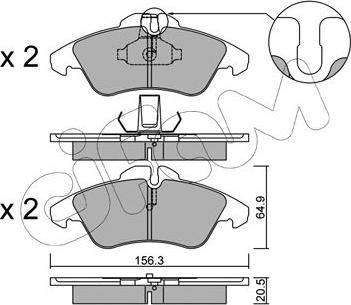 Cifam 822-256-0 - Kit pastiglie freno, Freno a disco autozon.pro