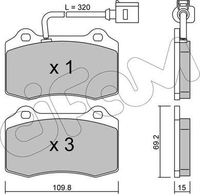 Cifam 822-251-4 - Kit pastiglie freno, Freno a disco autozon.pro