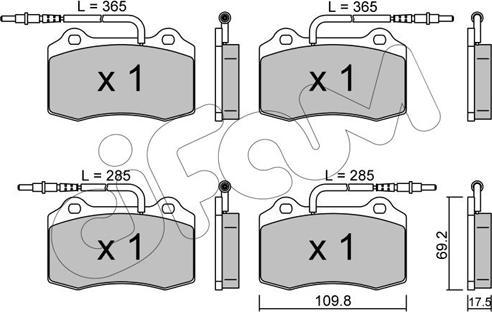 Cifam 822-251-1 - Kit pastiglie freno, Freno a disco autozon.pro