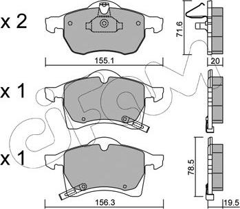 Cifam 822-258-0 - Kit pastiglie freno, Freno a disco autozon.pro