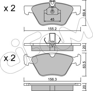 Cifam 822-252-0 - Kit pastiglie freno, Freno a disco autozon.pro