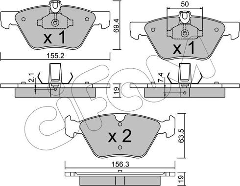 Cifam 822-252-1 - Kit pastiglie freno, Freno a disco autozon.pro