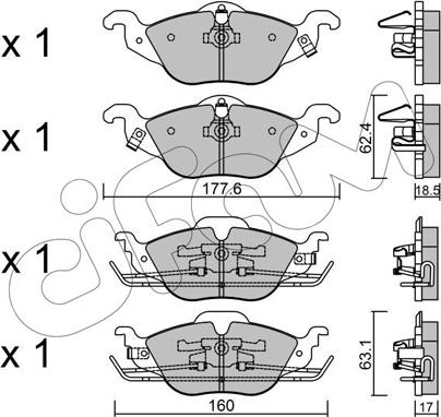 Cifam 822-257-0 - Kit pastiglie freno, Freno a disco autozon.pro