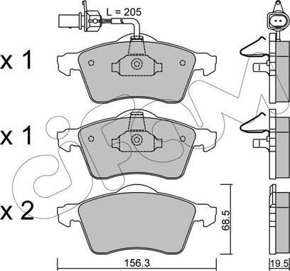 Cifam 822-263-1 - Kit pastiglie freno, Freno a disco autozon.pro