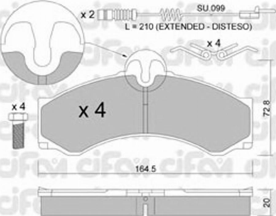 Cifam 822-262-0K - Kit pastiglie freno, Freno a disco autozon.pro