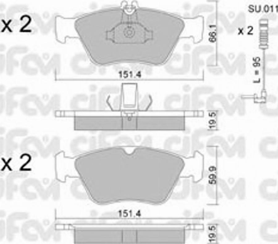 Cifam 822-219-0K - Kit pastiglie freno, Freno a disco autozon.pro