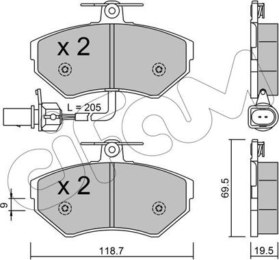 Cifam 822-215-2 - Kit pastiglie freno, Freno a disco autozon.pro