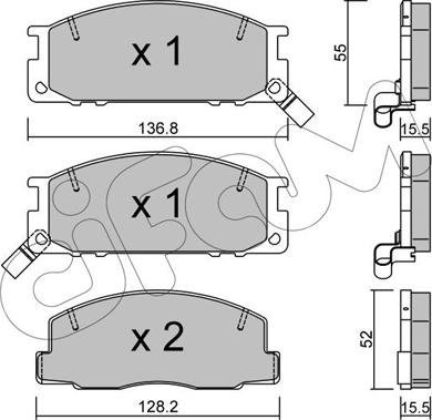 Cifam 822-280-0 - Kit pastiglie freno, Freno a disco autozon.pro