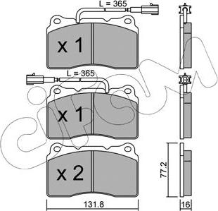 Cifam 822-288-4 - Kit pastiglie freno, Freno a disco autozon.pro