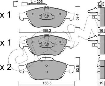 Cifam 822-220-1 - Kit pastiglie freno, Freno a disco autozon.pro