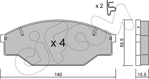 Cifam 822-227-0 - Kit pastiglie freno, Freno a disco autozon.pro