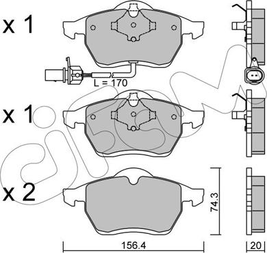 Cifam 822-279-1 - Kit pastiglie freno, Freno a disco autozon.pro