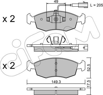 Cifam 822-274-4 - Kit pastiglie freno, Freno a disco autozon.pro