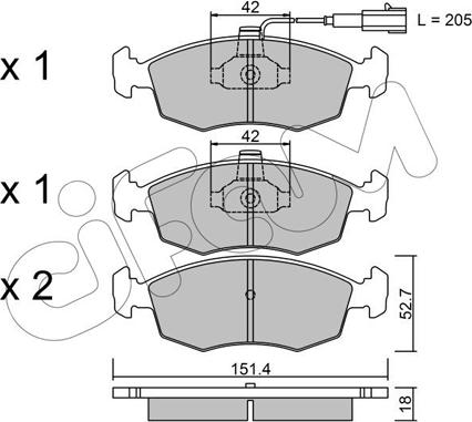 Cifam 822-274-0 - Kit pastiglie freno, Freno a disco autozon.pro