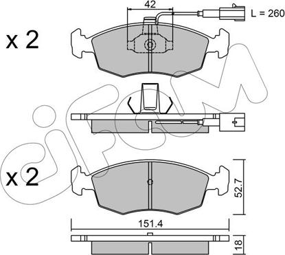 Cifam 822-274-1 - Kit pastiglie freno, Freno a disco autozon.pro