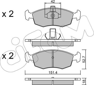 Cifam 822-274-3 - Kit pastiglie freno, Freno a disco autozon.pro