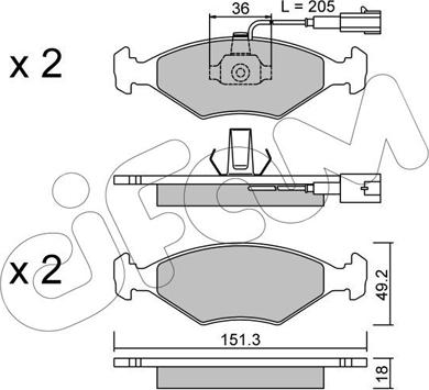 Cifam 822-273-0 - Kit pastiglie freno, Freno a disco autozon.pro