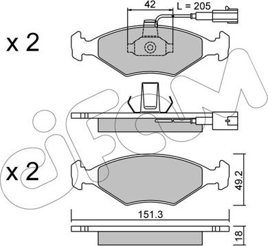 Cifam 822-273-1 - Kit pastiglie freno, Freno a disco autozon.pro