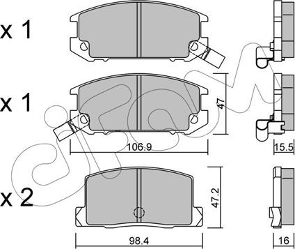 Cifam 822-754-0 - Kit pastiglie freno, Freno a disco autozon.pro