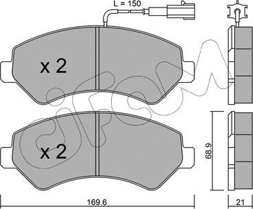 Cifam 822-709-2 - Kit pastiglie freno, Freno a disco autozon.pro