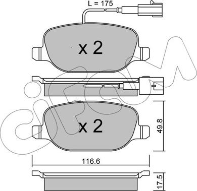 Cifam 822-704-1 - Kit pastiglie freno, Freno a disco autozon.pro