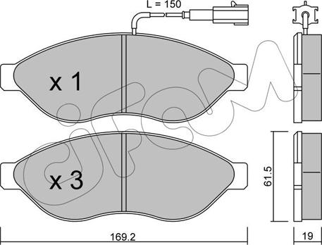 Cifam 822-708-0 - Kit pastiglie freno, Freno a disco autozon.pro