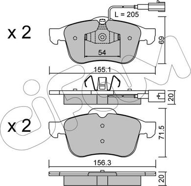 Cifam 822-703-1 - Kit pastiglie freno, Freno a disco autozon.pro