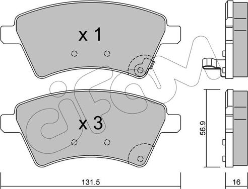 Cifam 822-702-0 - Kit pastiglie freno, Freno a disco autozon.pro