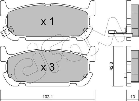 Cifam 822-734-0 - Kit pastiglie freno, Freno a disco autozon.pro