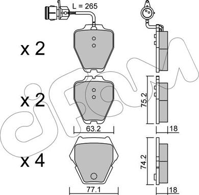 Cifam 822-774-0 - Kit pastiglie freno, Freno a disco autozon.pro