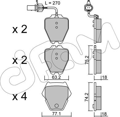 Cifam 822-774-1 - Kit pastiglie freno, Freno a disco autozon.pro