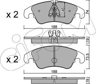 Cifam 822-775-4 - Kit pastiglie freno, Freno a disco autozon.pro